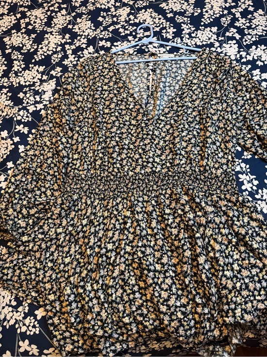 American Eagle Outfitters Dresses & Skirts - American Eagle Outfitters Black Mini Dress with Yellow and White Floral Pattern